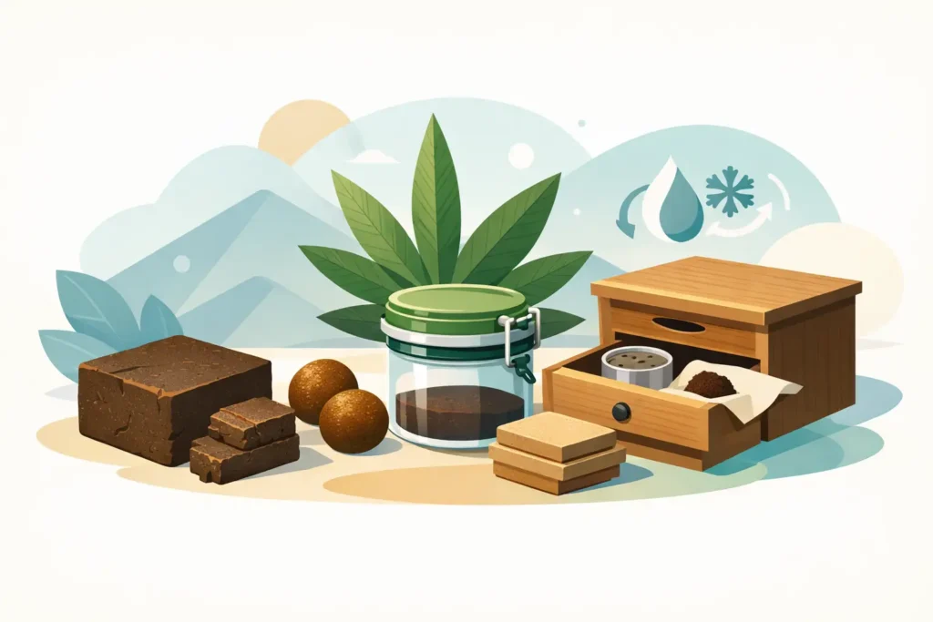 Hashish Products: Formats, Quality and Storage